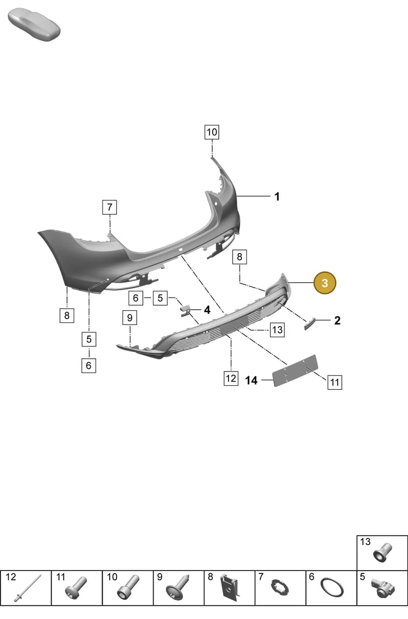 9J1807875AH — Porsche Taycan Sport Turismo (2023-2025) diagram p64802502, position 3