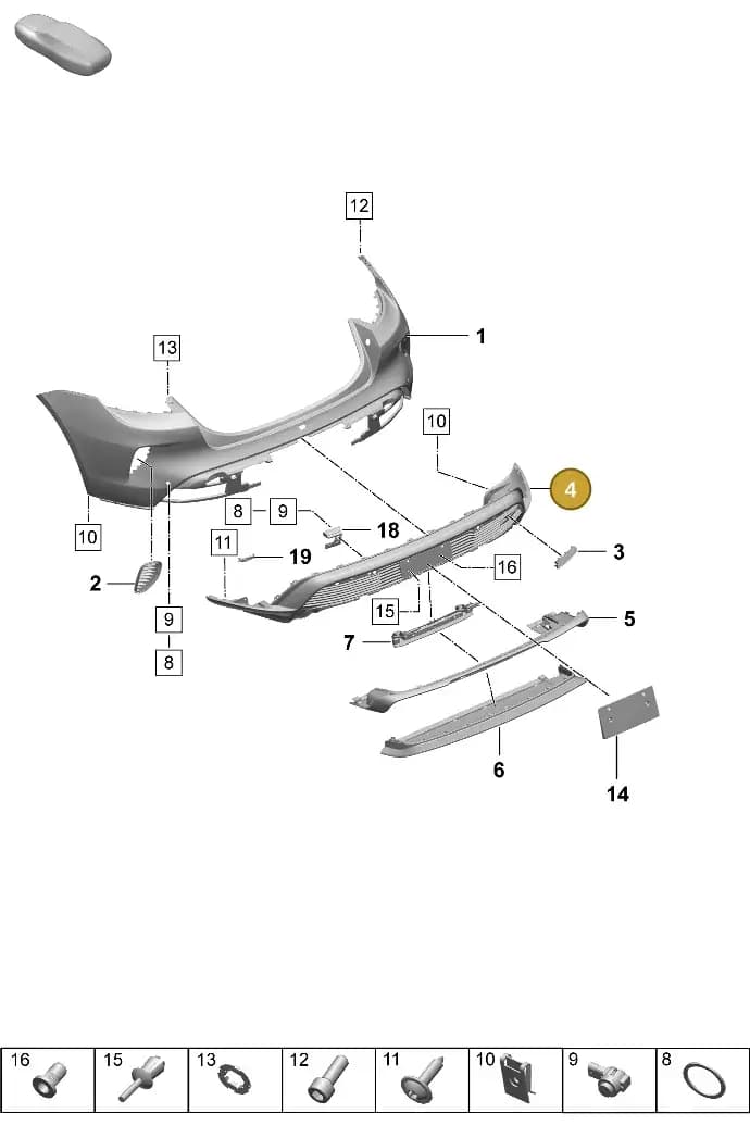 9J1807875C — Porsche Taycan Sport Turismo (2023-2025) diagram p64802510, position 4