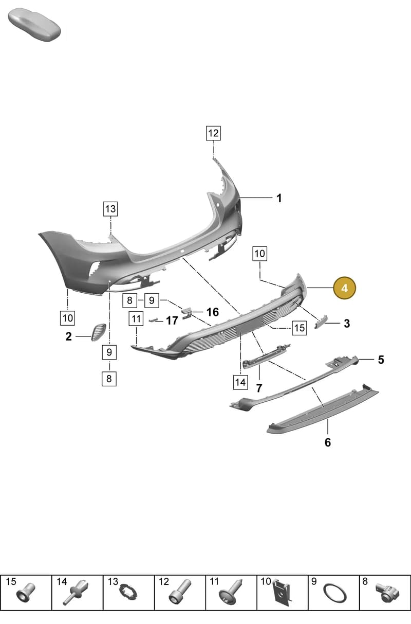 9J1807875E — Porsche Taycan Sport Turismo (2023-2025) diagram p64802530, position 4