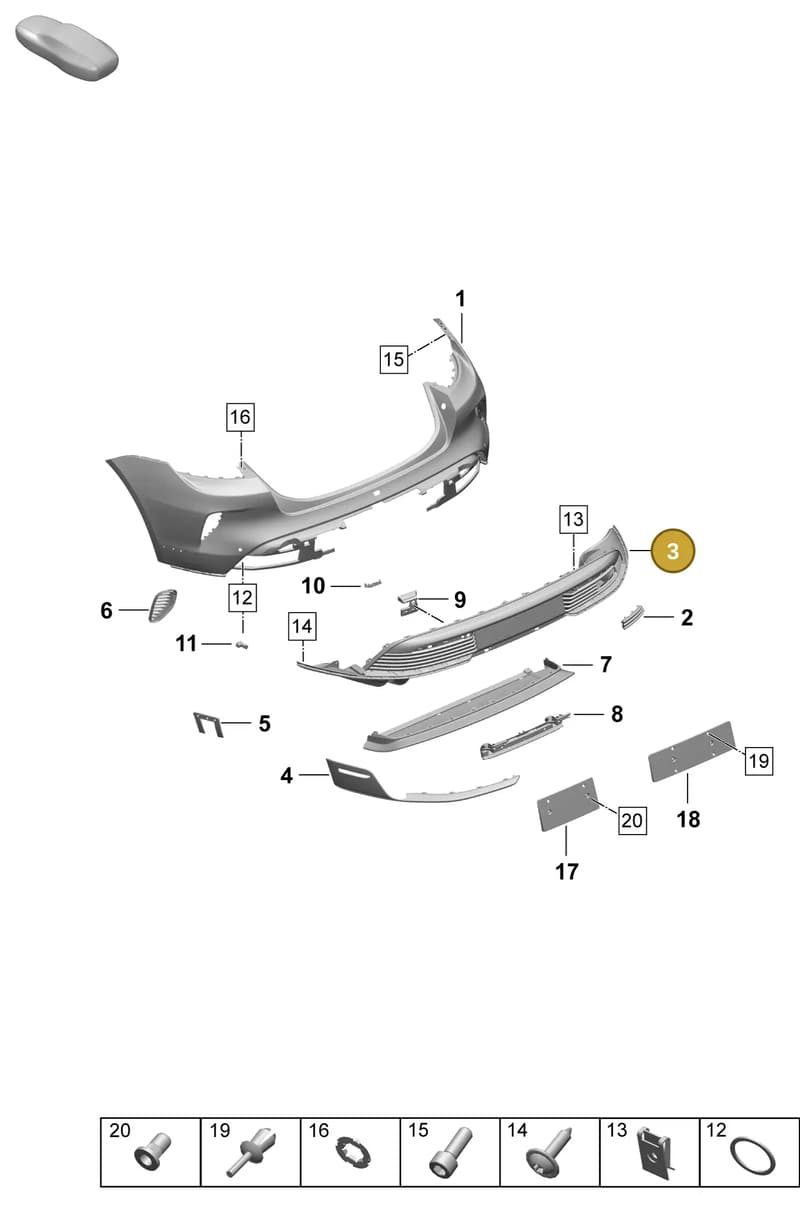 9J1807875T — Porsche Taycan Sport Turismo (2023-2025) diagram p64802540, position 3