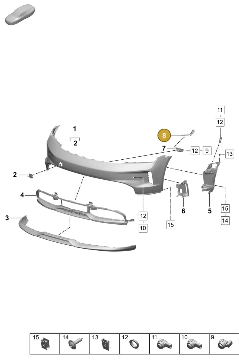 9J1807882OK1 — Porsche Taycan Sport Turismo (2023-2025) diagram p64802000, position 8