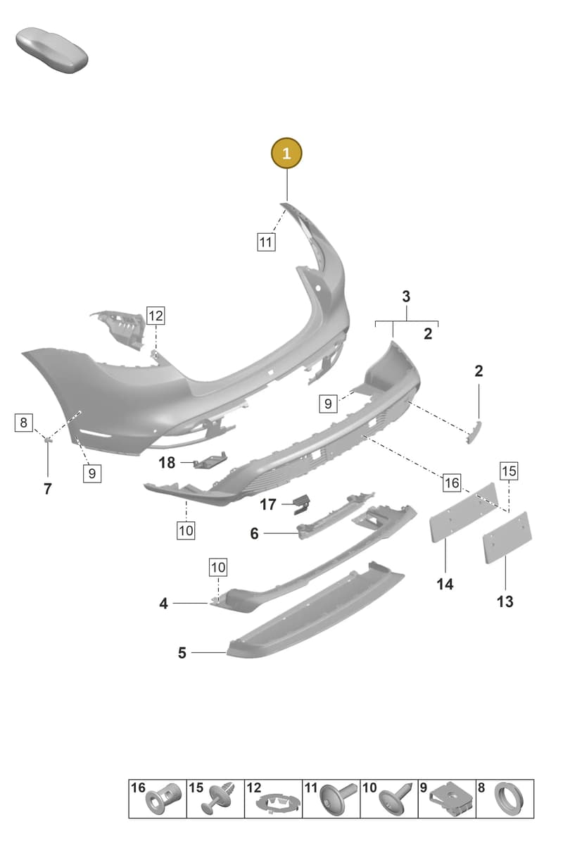 9J1807984 — Porsche Taycan Sport Turismo (2019-2024) diagram p56802520, position 1