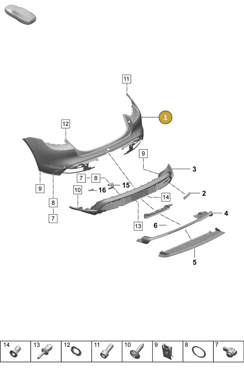 9J1807984A — Porsche Taycan Sport Turismo (2023-2025) diagram p64802520, position 1