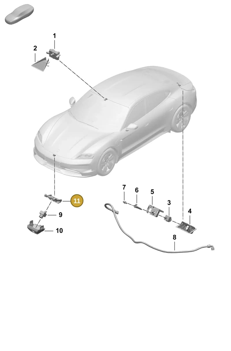 9J1807997A — Porsche Taycan Sport Turismo (2023-2025) diagram p64915100, position 11