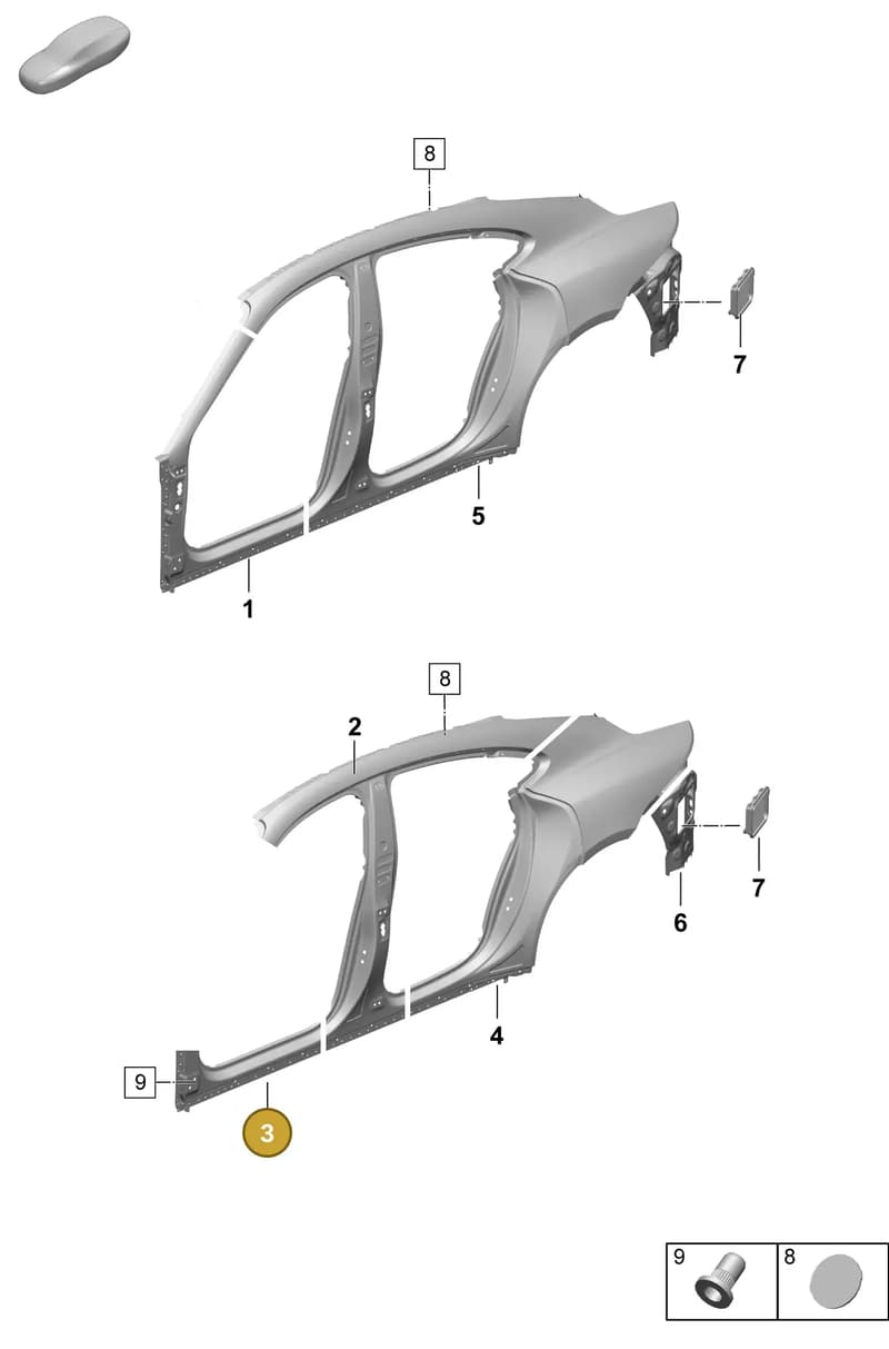 9J1809021YGRV — Porsche Taycan Sport Turismo (2023-) diagram p64801550, position 3