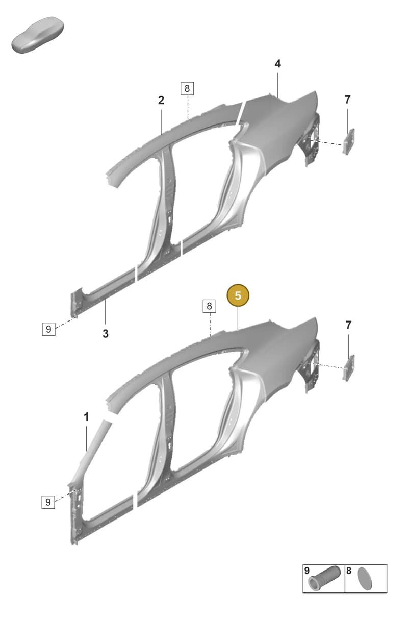 9J1809035YGRV — Porsche Taycan Sport Turismo (2019-2024) diagram p56801500, position 5