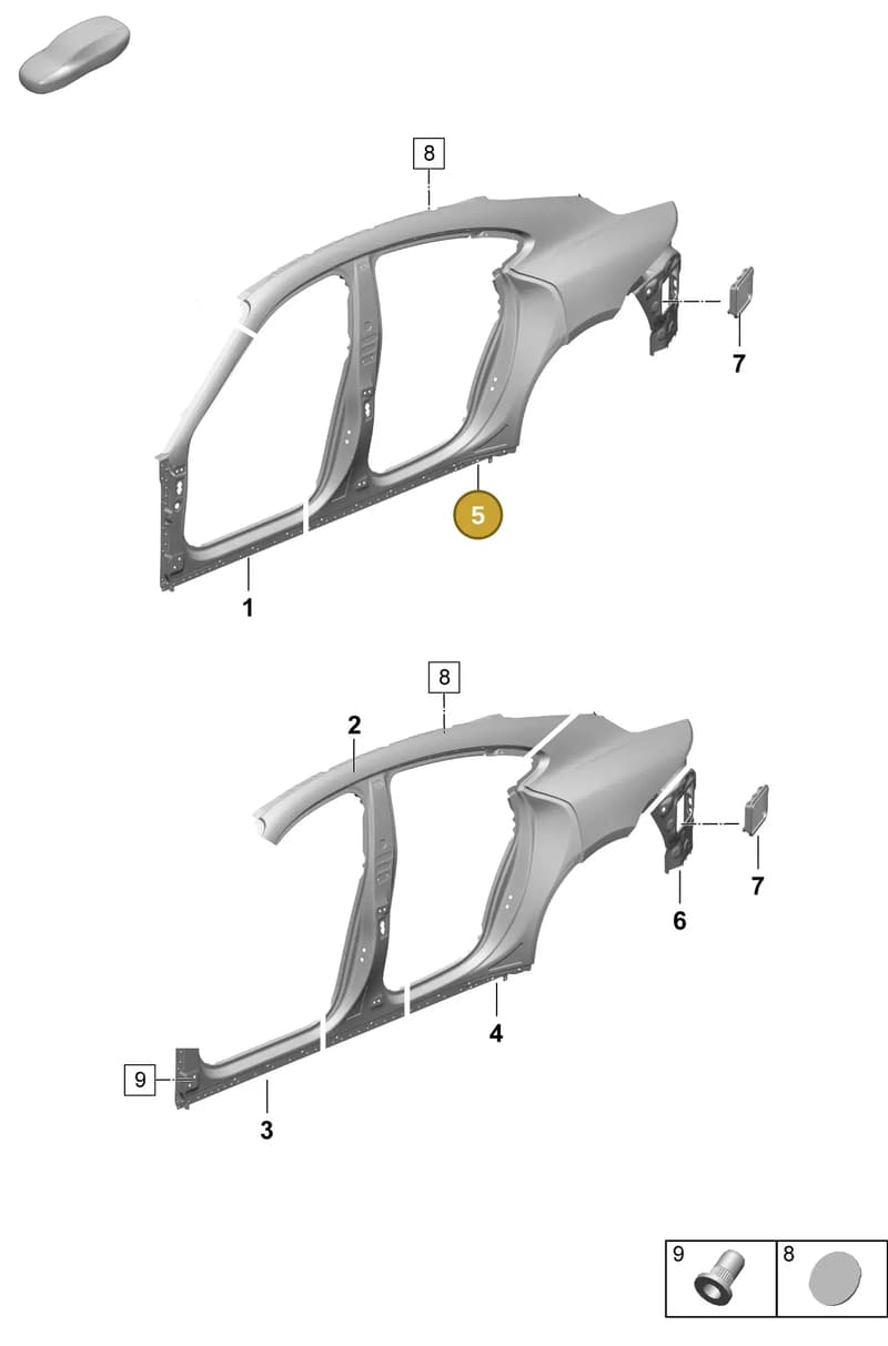 9J1809035YGRV — Porsche Taycan Sport Turismo (2023-) diagram p64801550, position 5