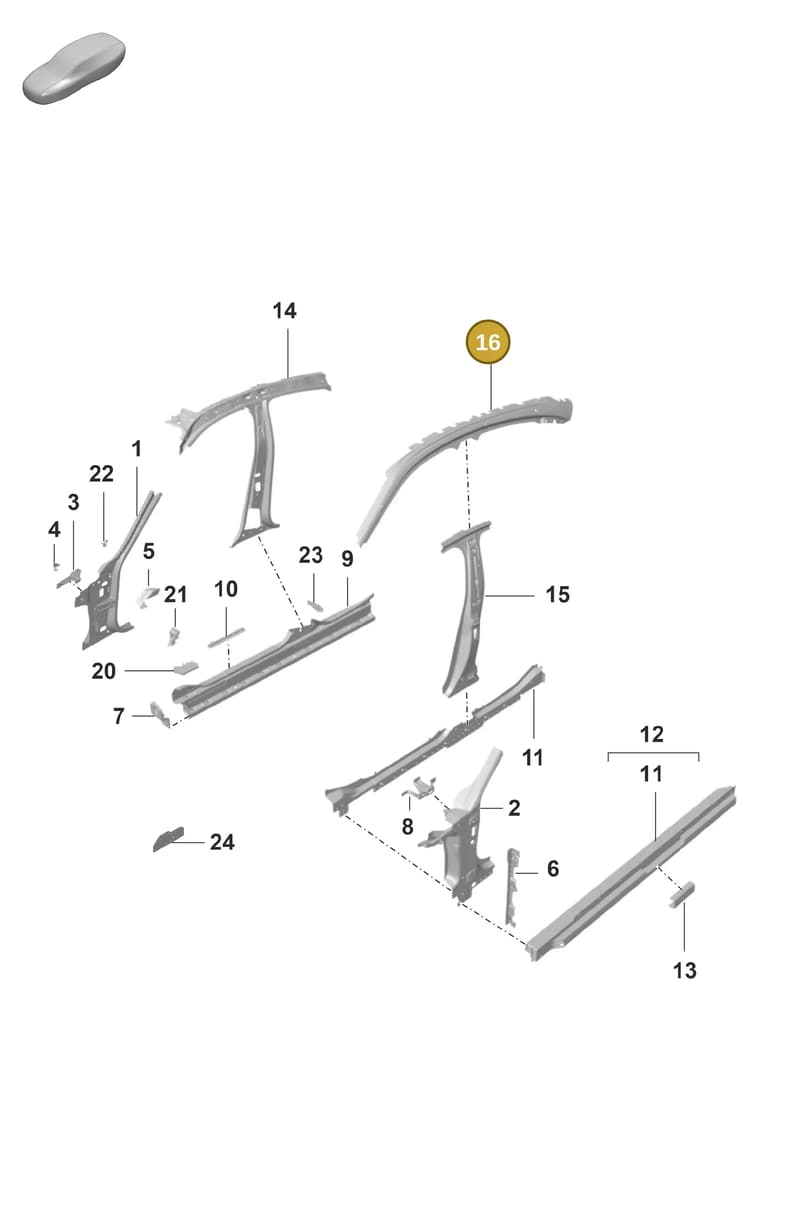 9J1809200YGRV — Porsche Taycan Sport Turismo (2019-2024) diagram p56801400, position 16