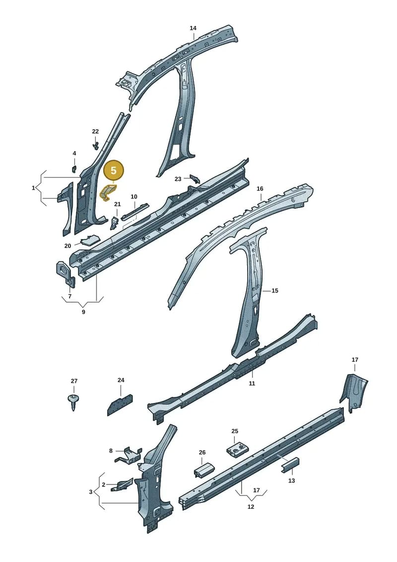 9J1809304Y — Audi RS e-tron GT (2020-2025) diagram 4j1809000, position 5
