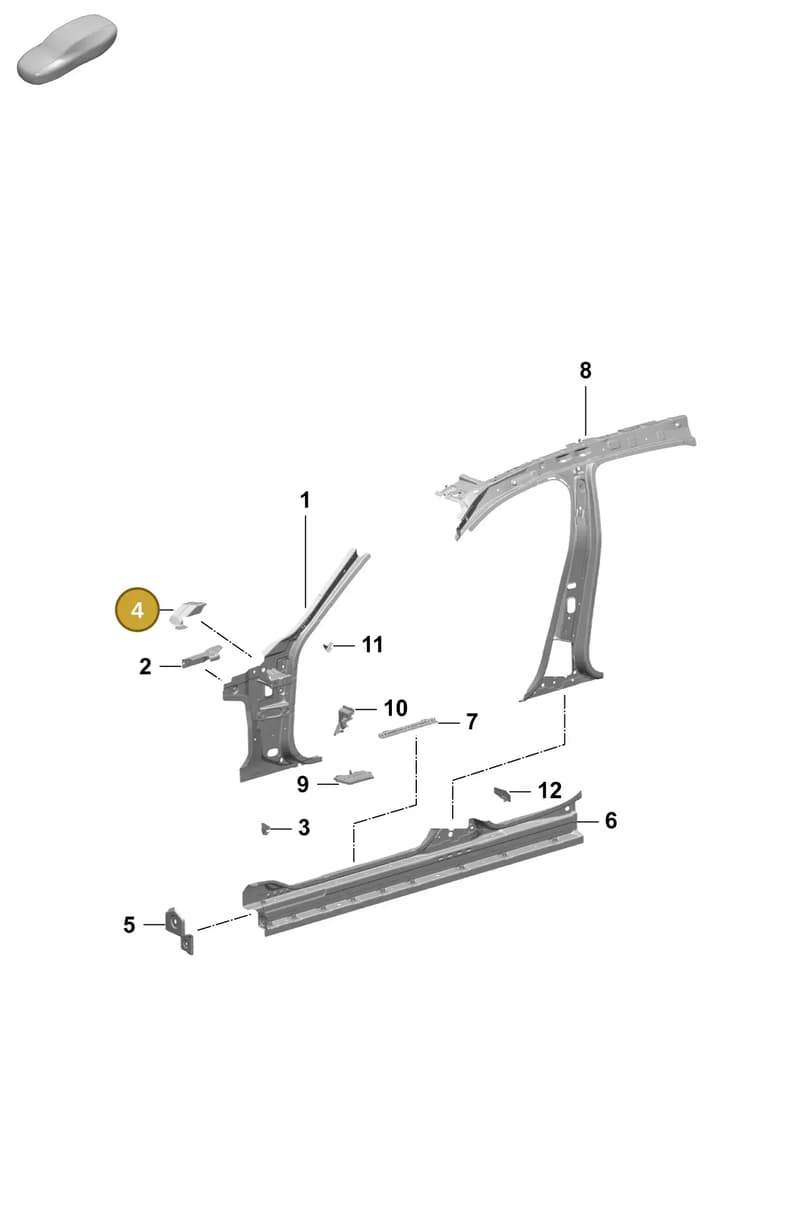 9J1809304YGRV — Porsche Taycan Sport Turismo (2023-) diagram p64801500, position 4