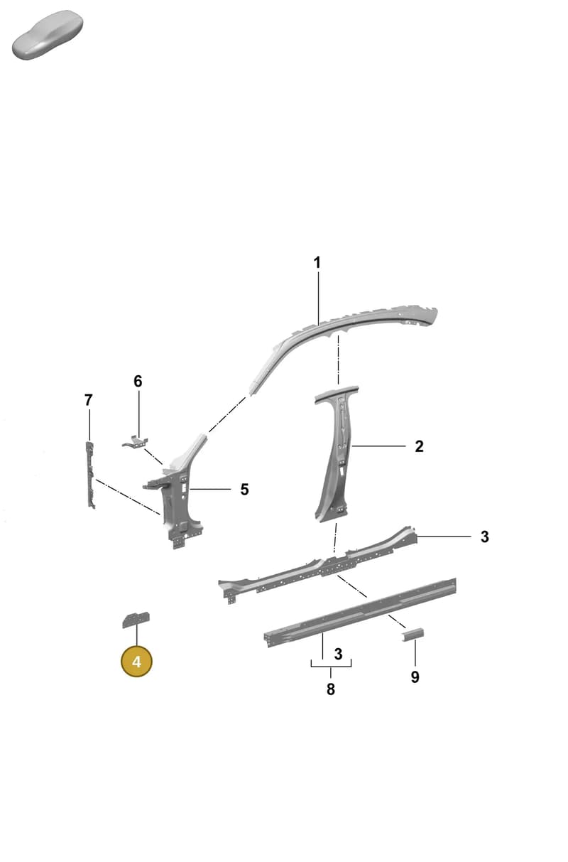 9J1809342Y — Porsche Taycan Sport Turismo (2023-2025) diagram p64801510, position 4
