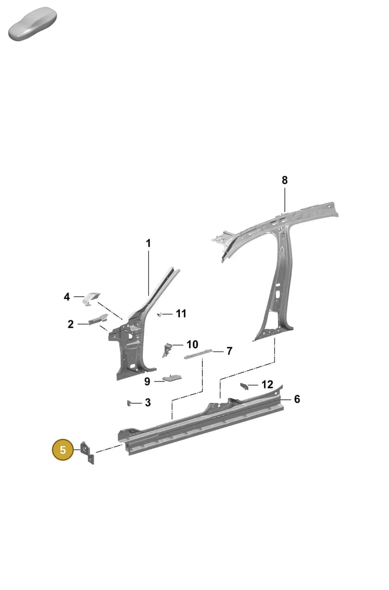 9J1809342Y — Porsche Taycan Sport Turismo (2023-2025) diagram p64801500, position 5