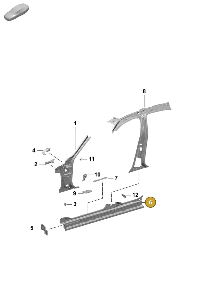 9J1809377Y — Porsche Taycan Sport Turismo (2023-2025) diagram p64801500, position 6