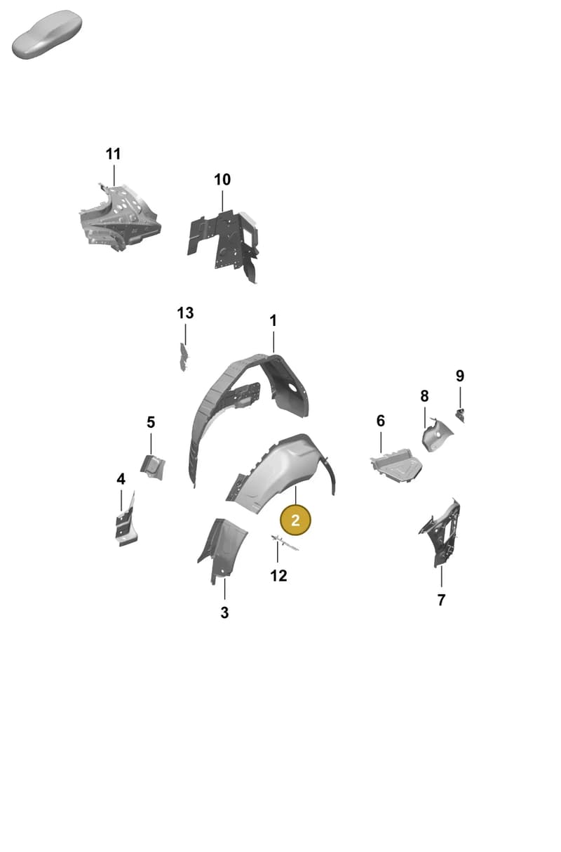 9J1809409YGRV — Porsche Taycan Sport Turismo (2023-) diagram p64801530, position 2
