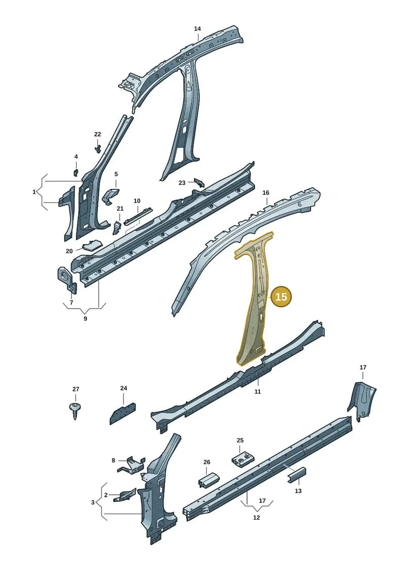 9J1809511Y — Audi RS e-tron GT (2020-2025) diagram 4j1809000, position 15