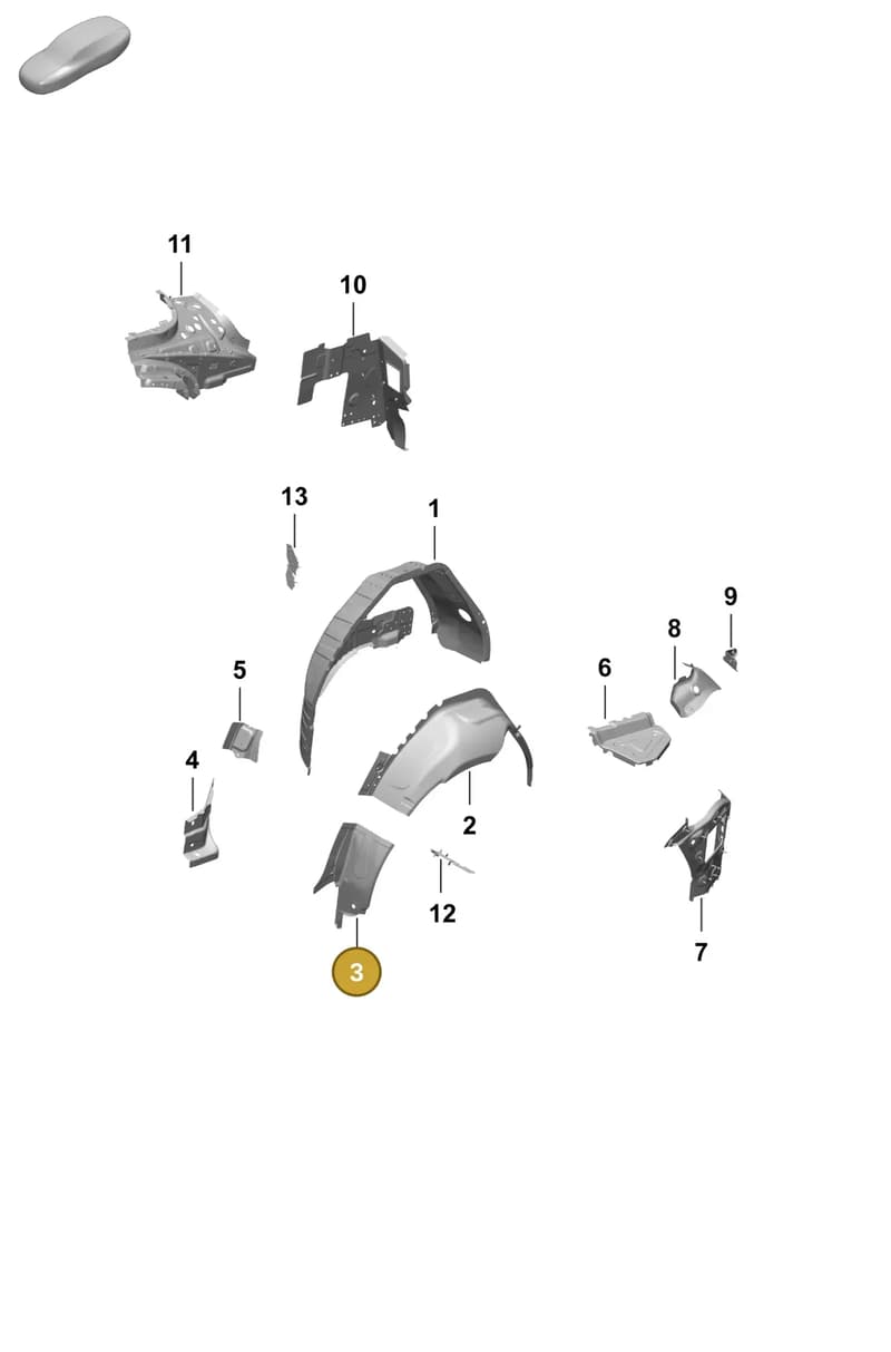 9J1809553Y — Porsche Taycan Sport Turismo (2023-2025) diagram p64801530, position 3