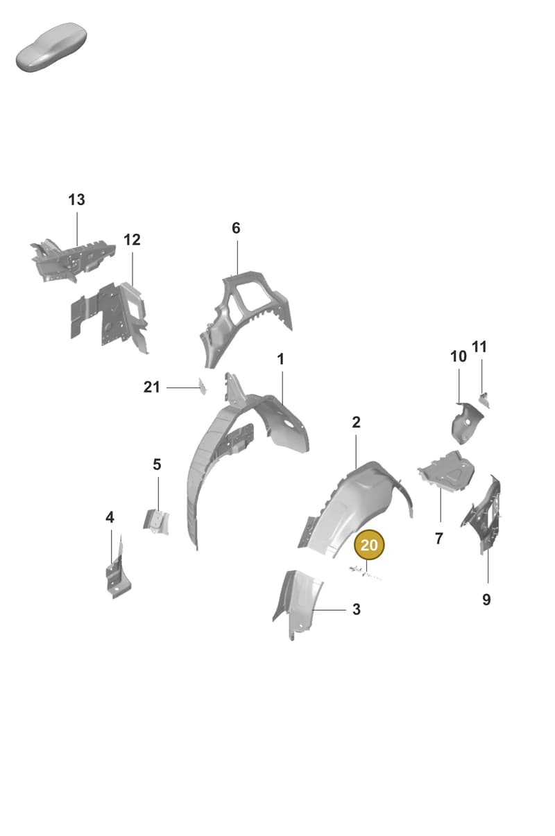 9J1809647 — Porsche Taycan Sport Turismo (2019-2024) diagram p56801450, position 20