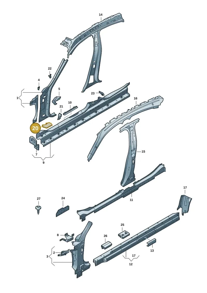 9J1809648 — Audi RS e-tron GT (2020-2025) diagram 4j1809000, position 20