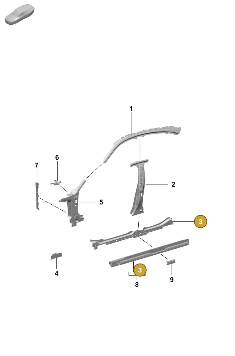 9J1809755YGRV — Porsche Taycan Sport Turismo (2023-) diagram p64801510, position 3