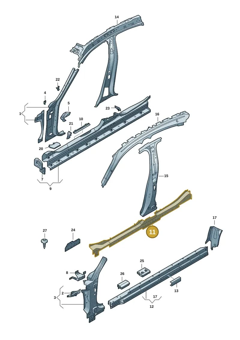9J1809756Y — Audi RS e-tron GT (2020-2025) diagram 4j1809000, position 11