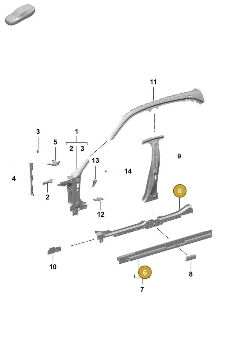 9J1809756YGRV — Porsche Taycan Sport Turismo (2023-) diagram p64801520, position 6