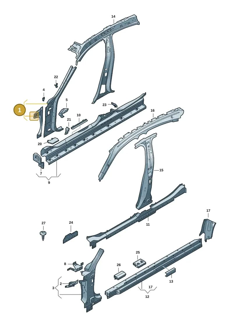 9J1810003Y — Audi RS e-tron GT (2020-2025) diagram 4j1809000, position 1