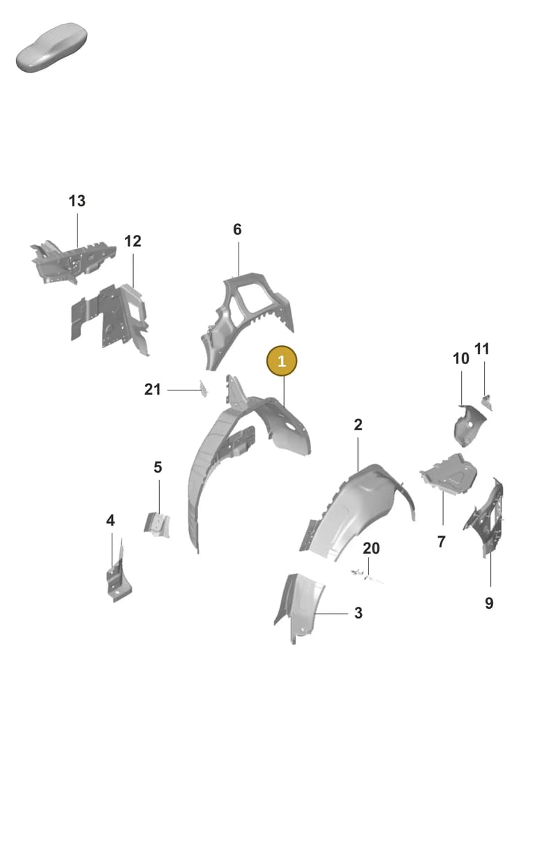 9J1810004AYGRV — Porsche Taycan Sport Turismo (2019-2024) diagram p56801450, position 1