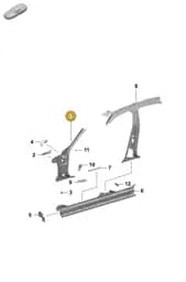 9J1810007YGRV Porsche Reinforcement for A-Pillar (Primed GRV)