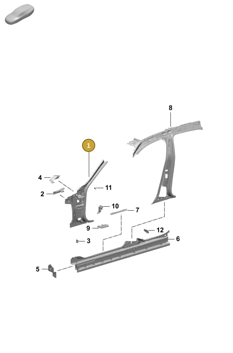 9J1810007YGRV — Porsche Taycan Sport Turismo (2023-) diagram p64801500, position 1