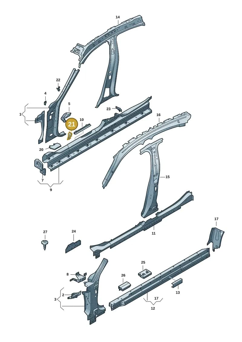 9J1810241 — Audi RS e-tron GT (2020-2025) diagram 4j1809000, position 21