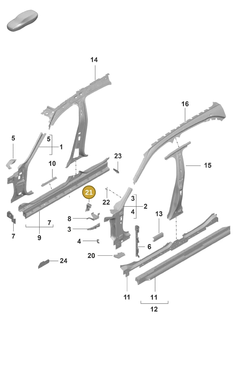 9J1810241 — Porsche Taycan Sport Turismo (2019-2024) diagram p56801425, position 21
