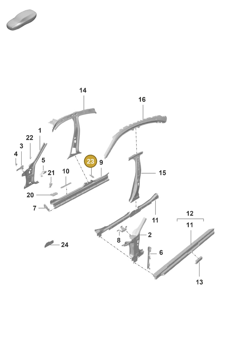 9J1810331 — Porsche Taycan Sport Turismo (2019-2024) diagram p56801400, position 23