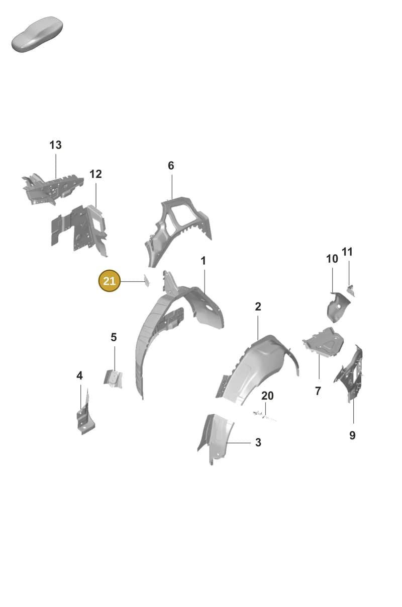 9J1810375 — Porsche Taycan Sport Turismo (2019-2024) diagram p56801450, position 21