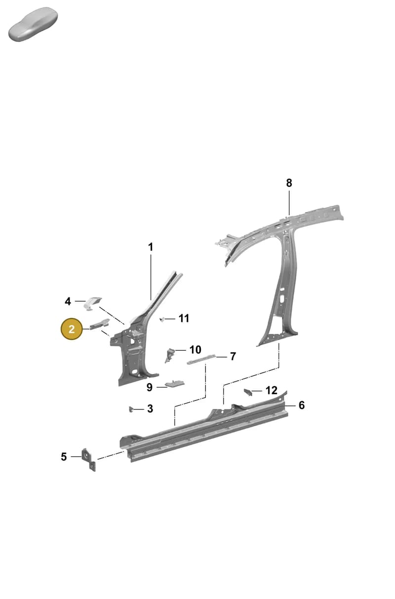 9J1810455Y — Porsche Taycan Sport Turismo (2023-2025) diagram p64801500, position 2