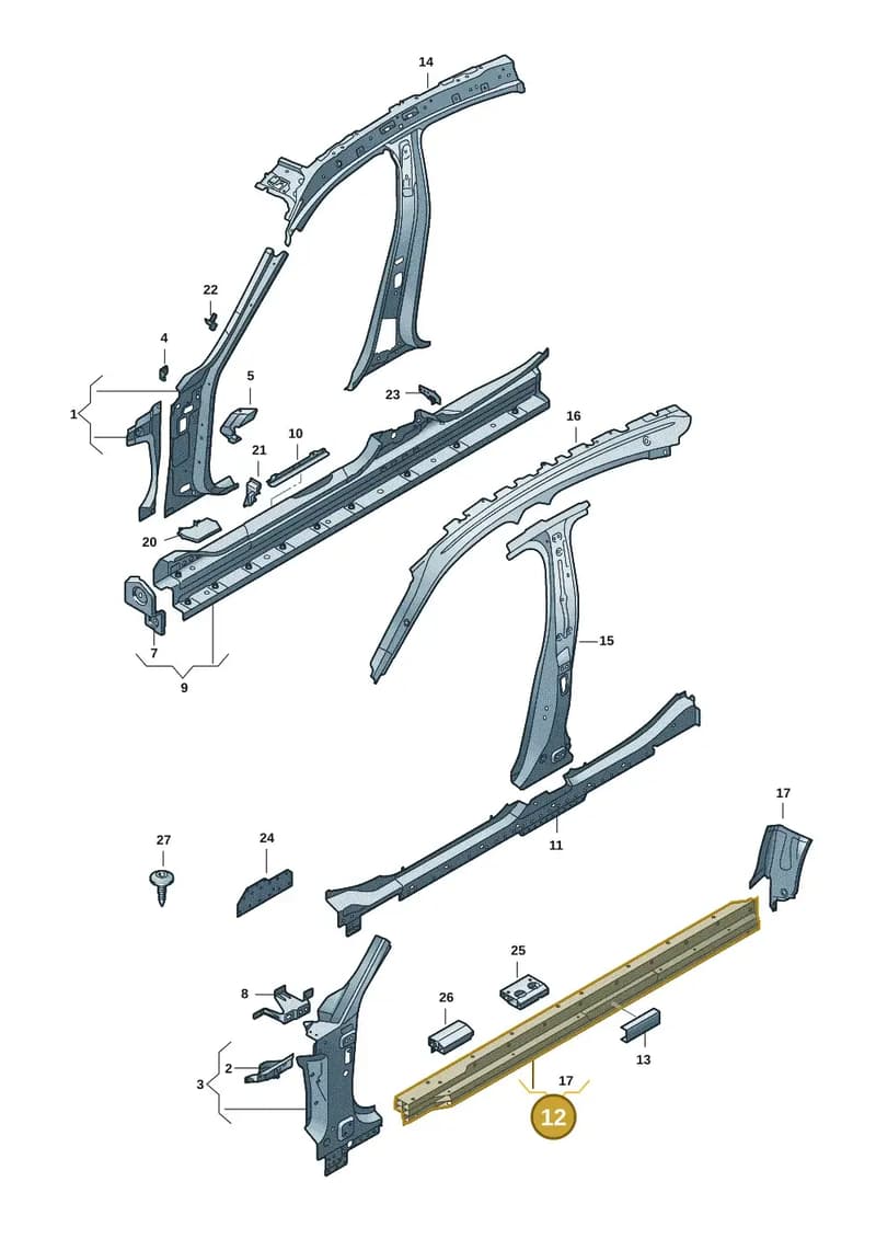 9J1810581Y — Audi RS e-tron GT (2020-2025) diagram 4j1809000, position 12