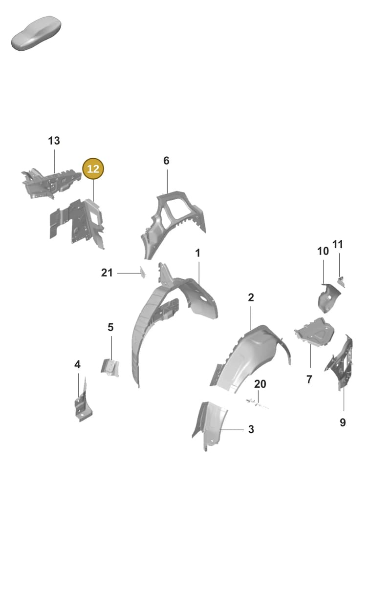 9J1810581Y — Porsche Taycan Sport Turismo (2019-2024) diagram p56801450, position 12