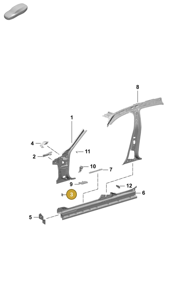 9J1810679Y — Porsche Taycan Sport Turismo (2023-2025) diagram p64801500, position 3