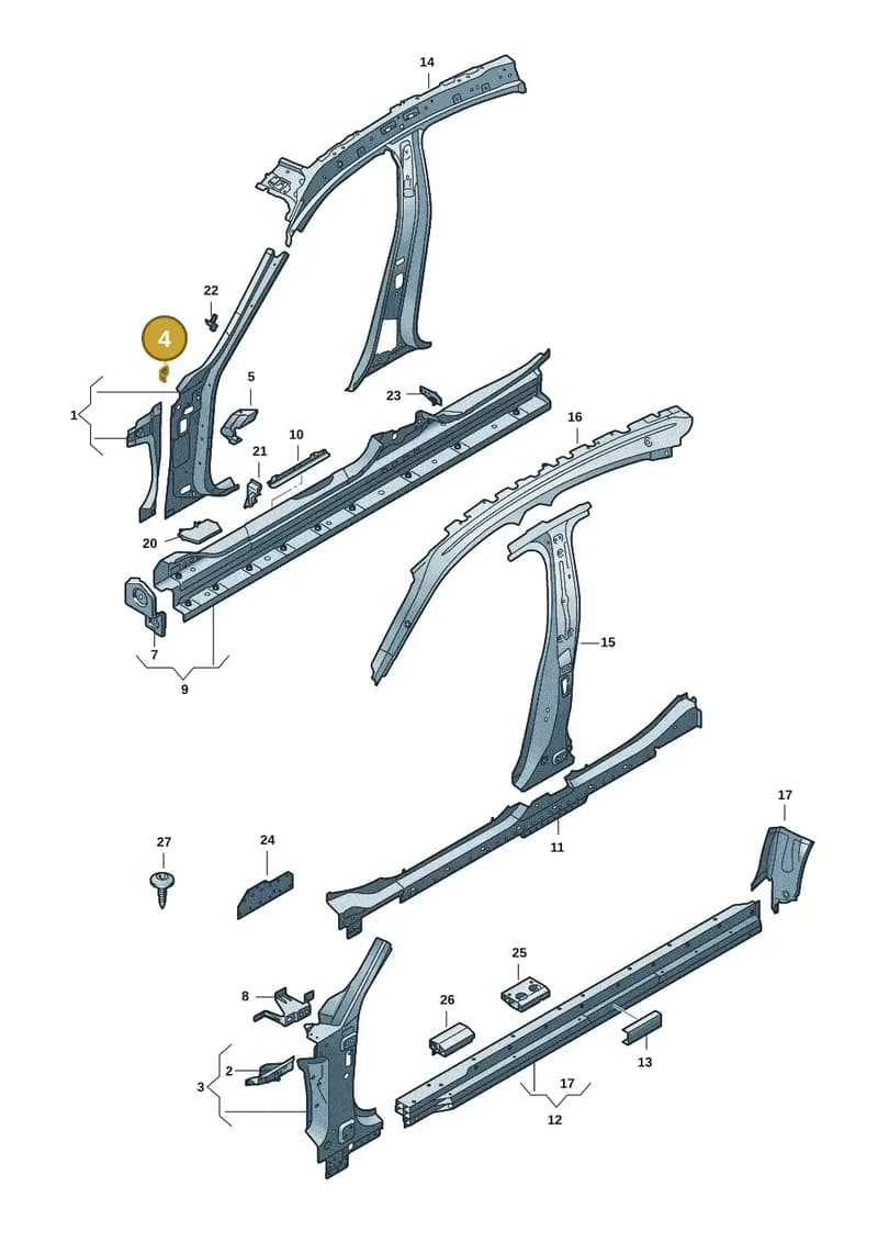 9J1810680Y — Audi RS e-tron GT (2020-2025) diagram 4j1809000, position 4