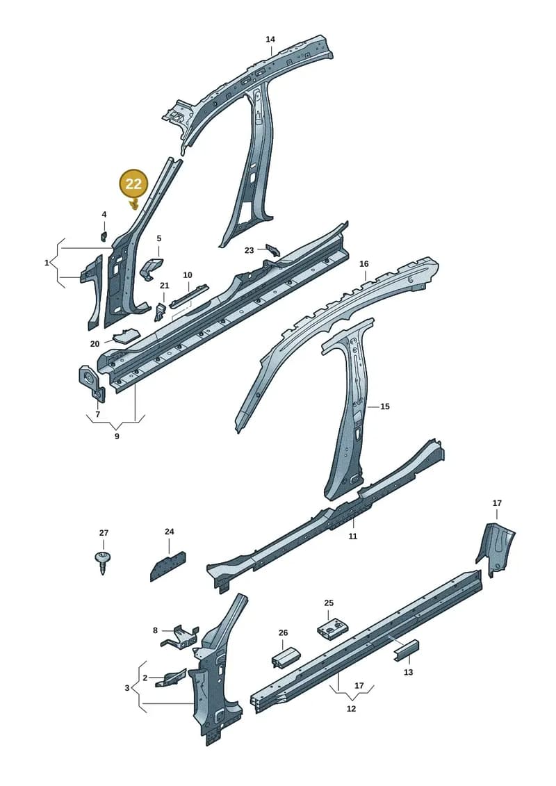 9J1810715 — Audi RS e-tron GT (2020-2025) diagram 4j1809000, position 22