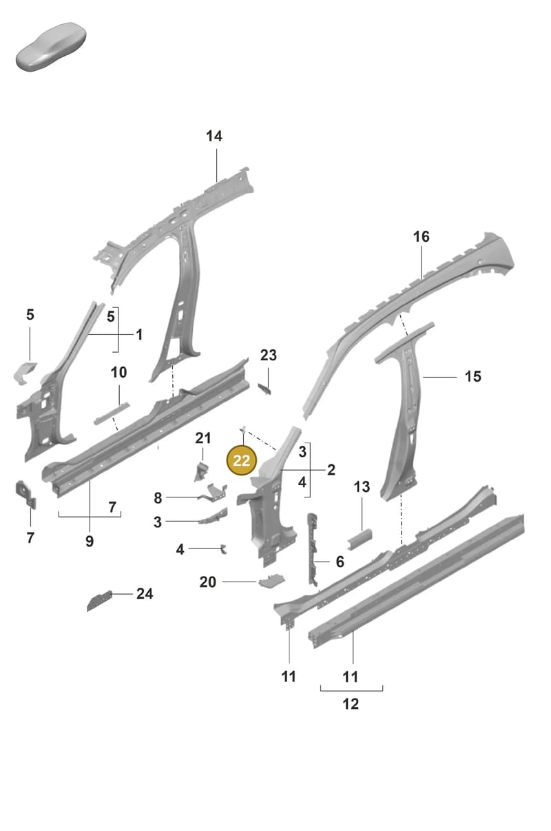 9J1810715 — Porsche Taycan Sport Turismo (2019-2024) diagram p56801425, position 22