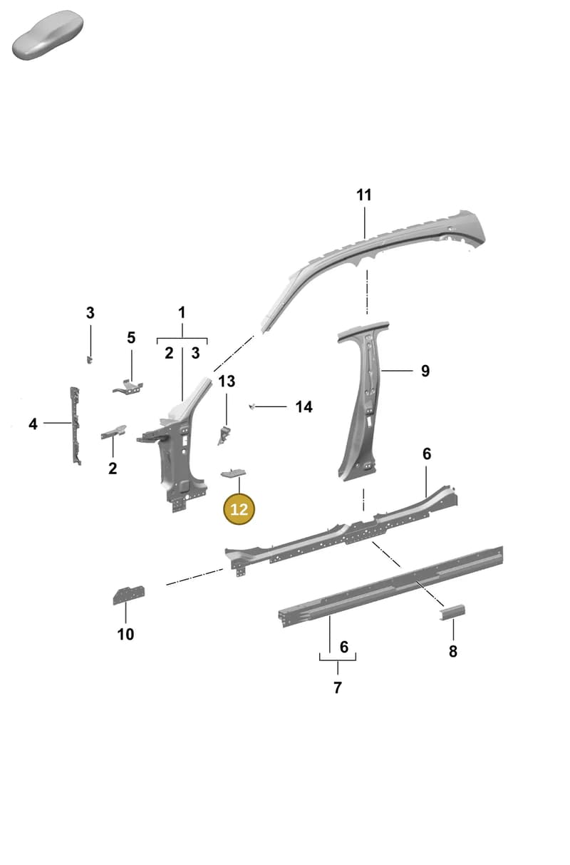 9J1810720 — Porsche Taycan Sport Turismo (2023-2025) diagram p64801520, position 12
