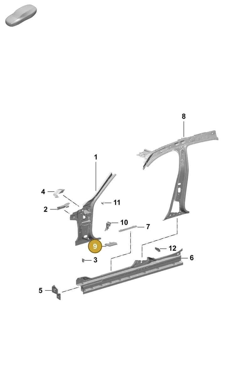 9J1810720 — Porsche Taycan Sport Turismo (2023-2025) diagram p64801500, position 9