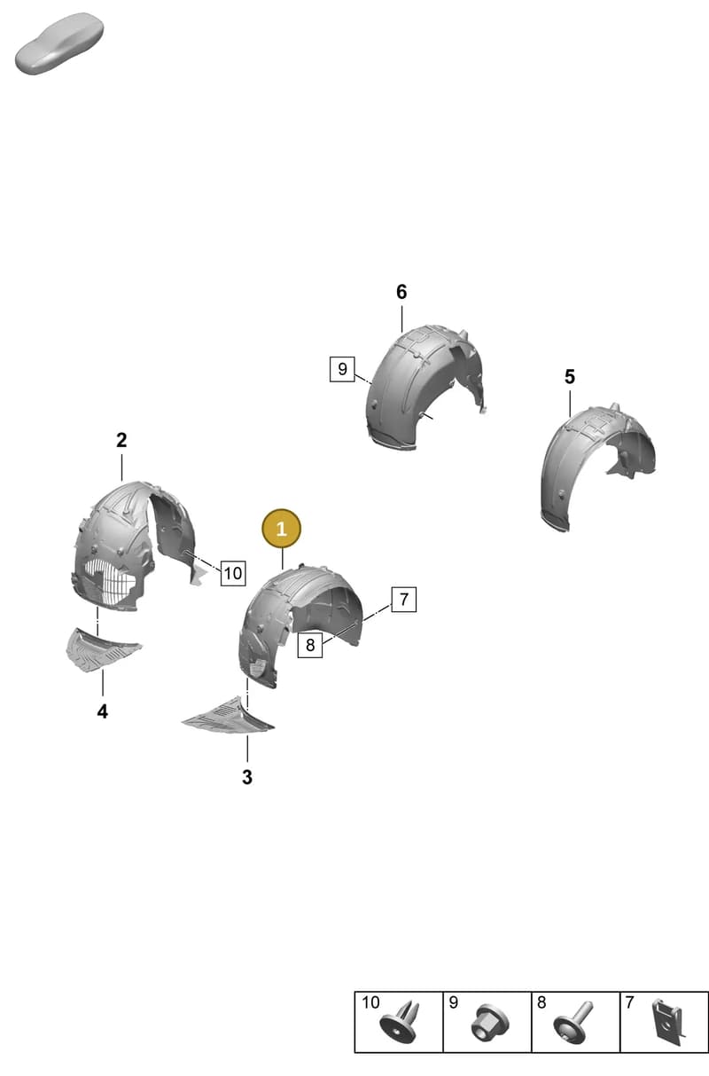 9J1810907G — Porsche Taycan Sport Turismo (2023-2025) diagram p64801750, position 1