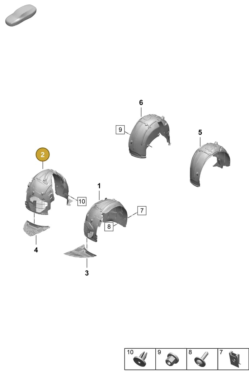 9J1810908G — Porsche Taycan Sport Turismo (2023-2025) diagram p64801750, position 2