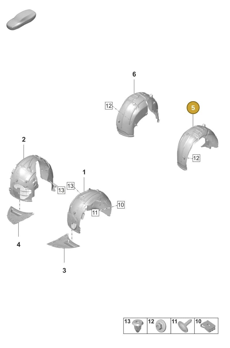 9J1810969A — Porsche Taycan Sport Turismo (2019-2024) diagram p56801900, position 5