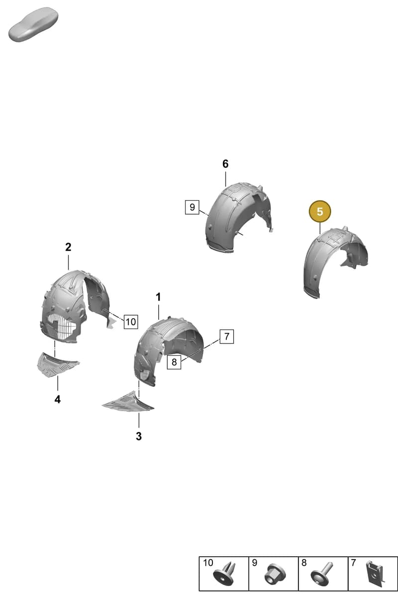 9J1810969A — Porsche Taycan Sport Turismo (2023-2025) diagram p64801760, position 5