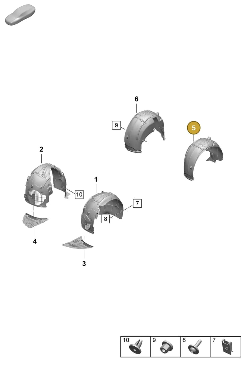 9J1810969A — Porsche Taycan Sport Turismo (2023-2025) diagram p64801750, position 5