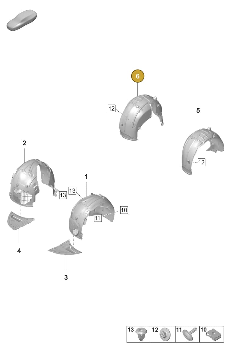 9J1810970A — Porsche Taycan Sport Turismo (2019-2024) diagram p56801900, position 6