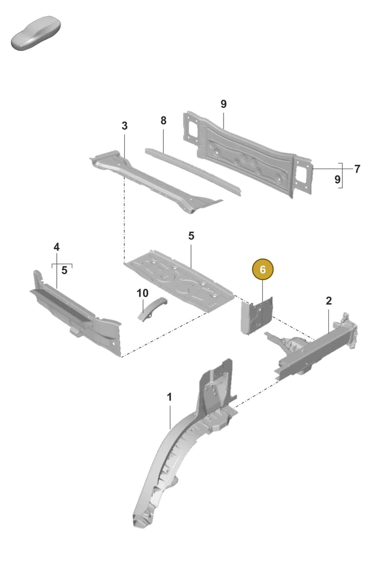 9J1813099YGRV — Porsche Taycan Sport Turismo (2019-2024) diagram p56801350, position 6