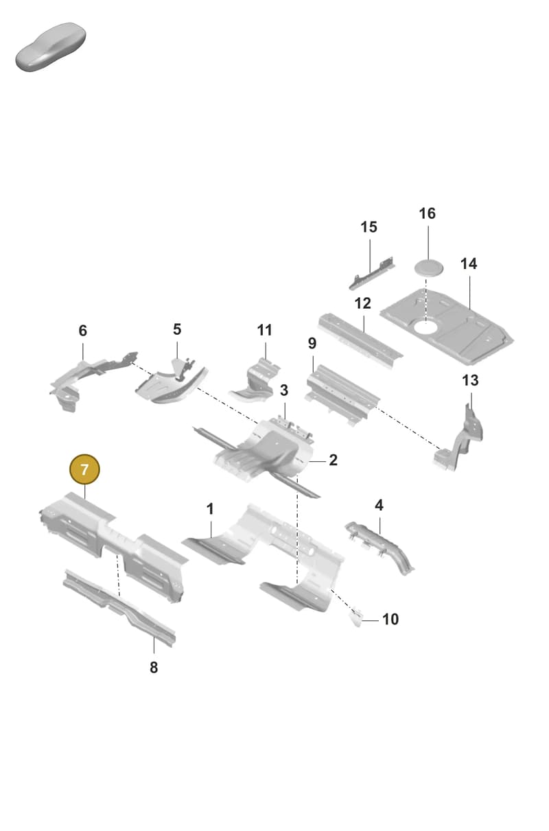 9J1813409Y — Porsche Taycan Sport Turismo (2019-2024) diagram p56801250, position 7